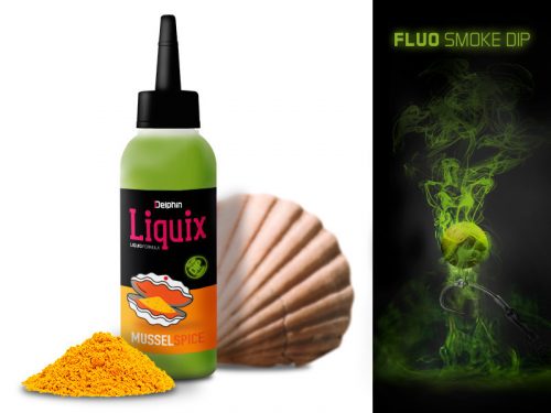 Delphin Fluo dip D SNAX LiquiX /100ml Kagyló-Fűszer