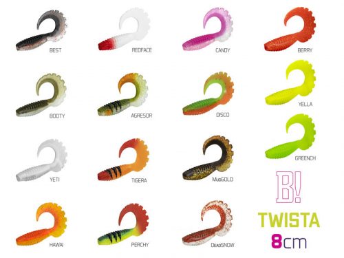 Gumihal Delphin TWISTA UVs / 5db 8cm/BERRY