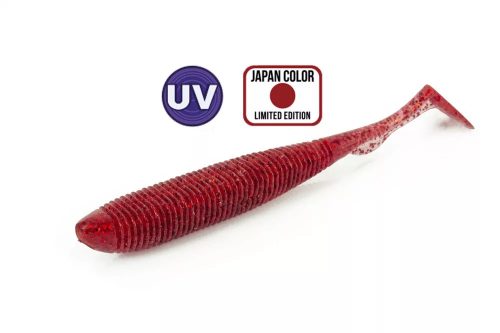 Molix RA Shad 3.8" / #145 - UV Clear Red Flake gumihal