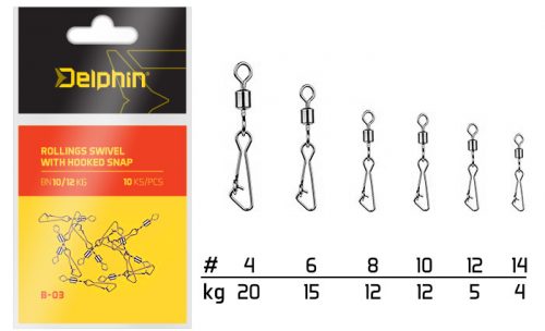 Rollings swivel with Hooked snap BN/8