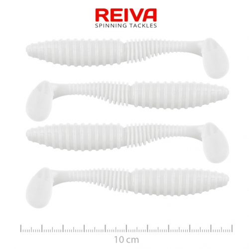 REIVA Zander Power Shad 10cm 4db/cs (Classic White)