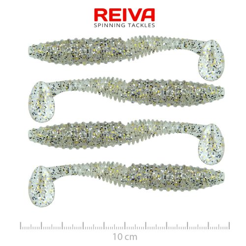 REIVA Zander Power Shad 10cm 4db/cs (Salt and Pepper)