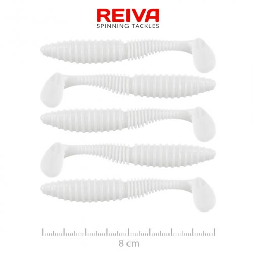 REIVA Zander Power Shad 8cm 5db/cs (Classic White)