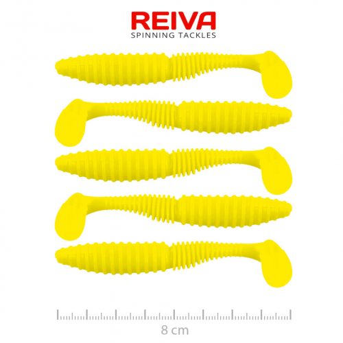 REIVA Zander Power Shad 8cm 5db/cs (Lemonade)