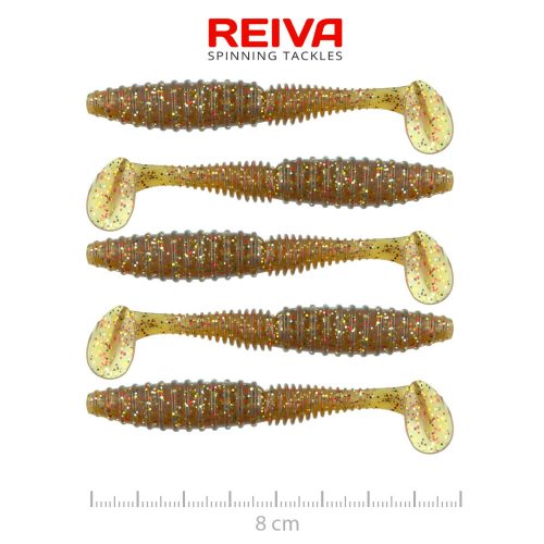 REIVA Zander Power Shad 8cm 5db/cs (Crayfish)