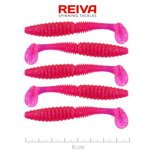 Reiva Zander Power Shad gumihal 8cm 5db/cs (Pink Flitter)