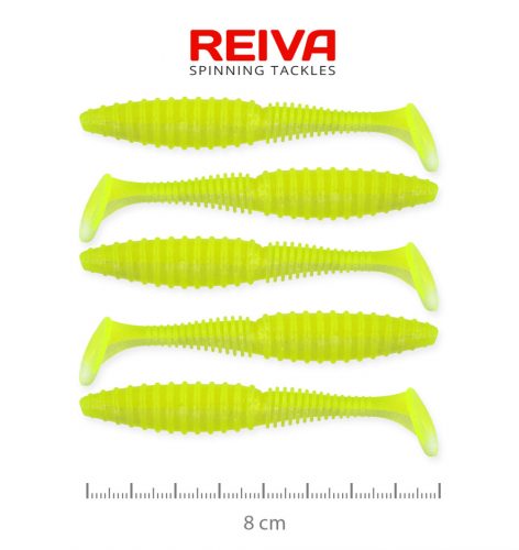 Reiva Zander Power Shad gumihal 8cm 5db/cs (Fluo Zöld)