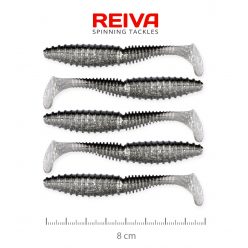 REIVA Zander Power Shad 8cm 5db/cs (Flash Bleak)