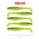 Reiva Zander Power Shad gumihal 8cm 5db/cs (Zöld-Narancs Flitter)