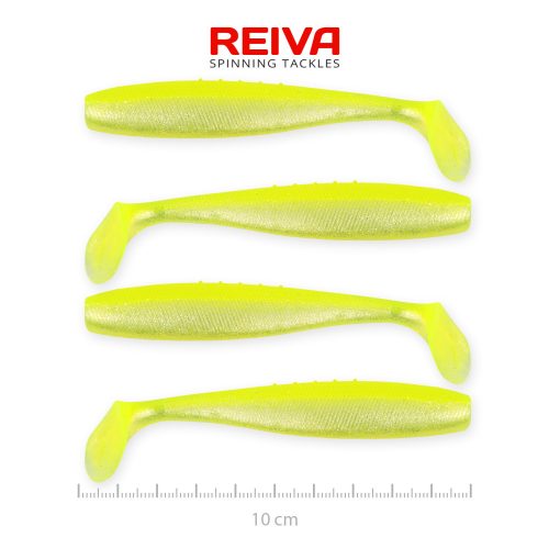 REIVA Flat Minnow shad 10cm 4db/cs (Flash Lemonade)