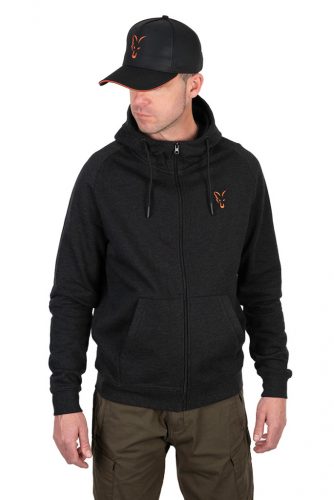 Fox Collection LW Hoody Fekete & Narancs Pulóver Méret:S