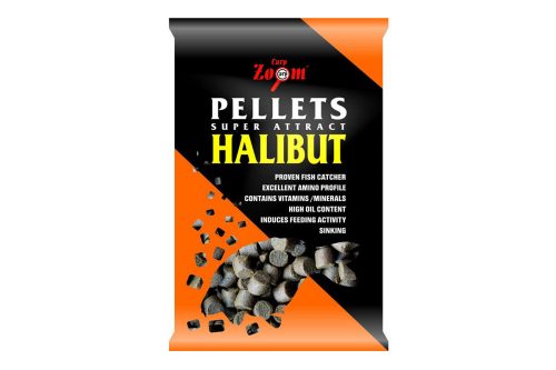 Carp Zoom Furat nélküli halibut etetőpellet, 6 mm, halibut, fekete, 800 g