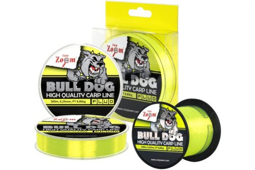 Carp Zoom Bull-Dog Fluo monofil pontyozó horgászzsinór, o 0,22 mm, 300 m, 6,9 kg, fluo zöld