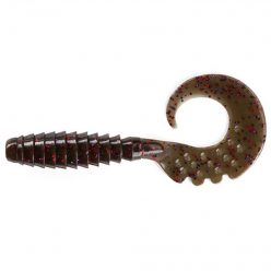   FISHUP_FANCY GRUB 2" (10PCS.), #050 - GREEN PUMPKIN BROWN/RED & PURPLE