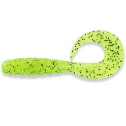   FISHUP_MIGHTY GRUB 3.5" (7PCS.), #055 - CHARTREUSE/BLACK