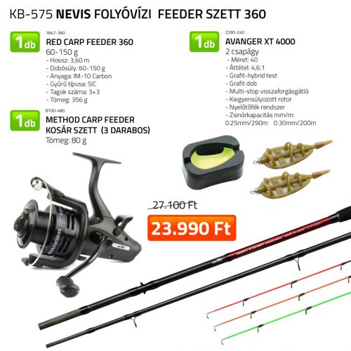 NEVIS Folyóvízi Feeder szett 360  1847-360+ 2290-240+ 8100-480