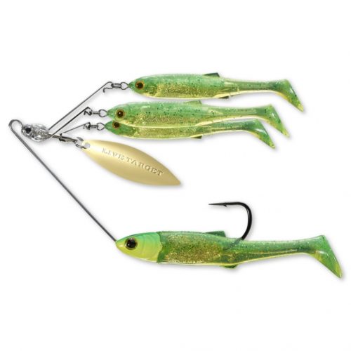 LIVETARGET MINNOW SPINNER RIG LIME CHARTREUSE/GOLD SMALL 11 G