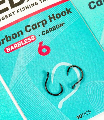 SEDO Carbon Carp Hook Barbless Size 6 szakáll nélküli horog