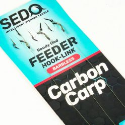   SEDO Carbon Carp Feeder Rig Size 10 Barbless - 0.14mm szakáll nélküli előkötött előke